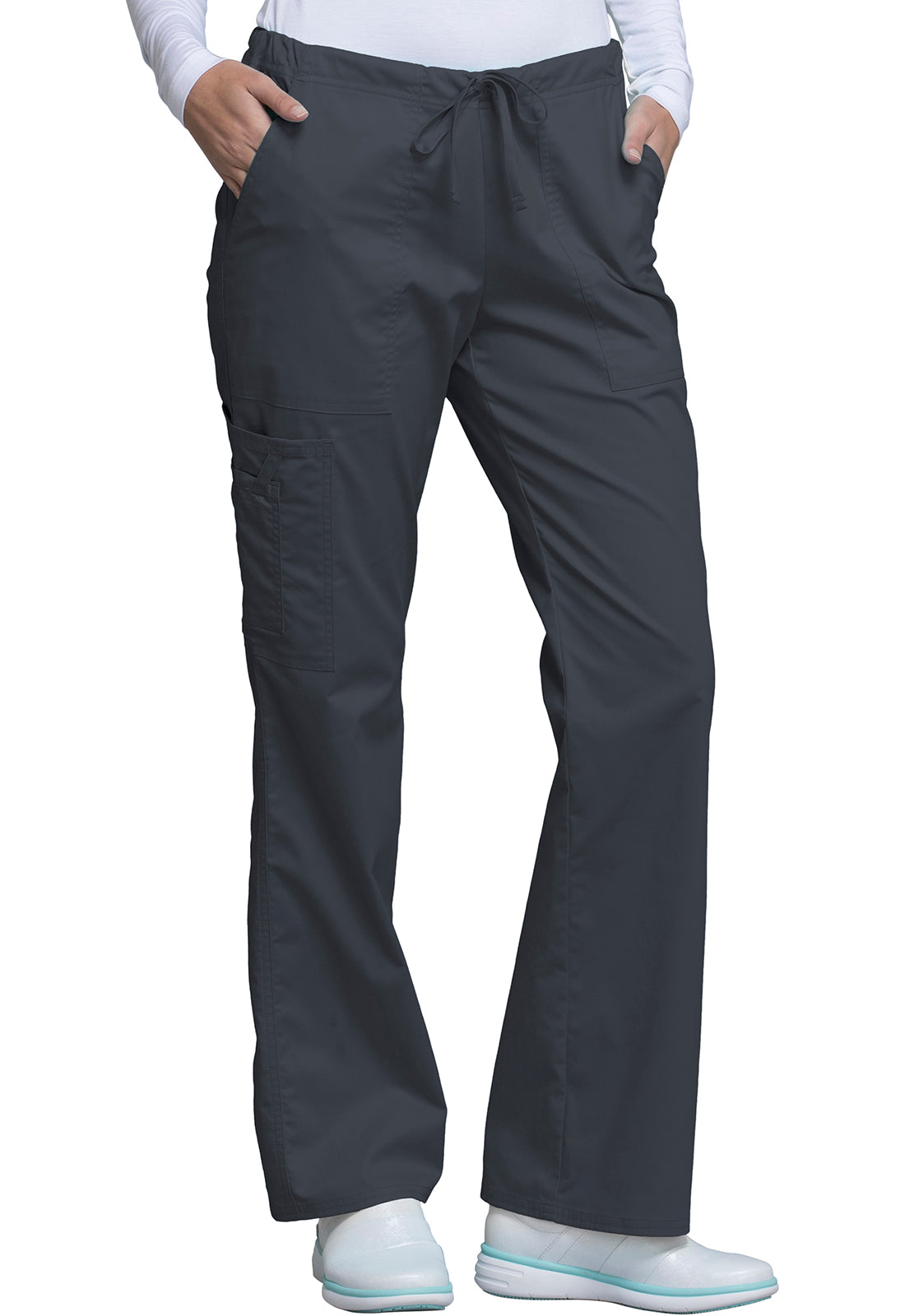 Core Stretch 4044 Mid Rise Drawstring Cargo Pants Pewter