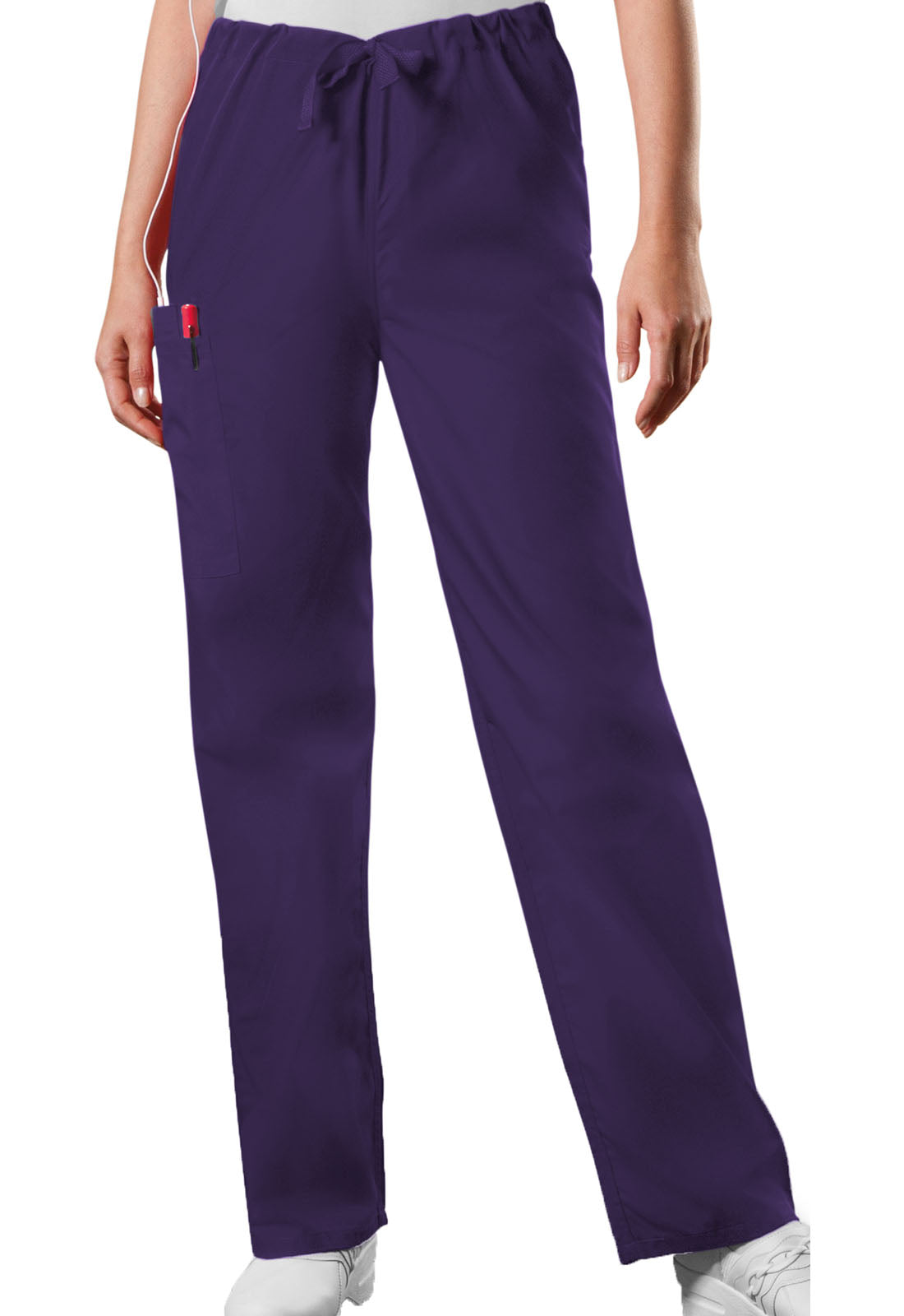 Workwear Originals 4100 Unisex Unisex Drawstring Cargo Scrub Pants Eggplant