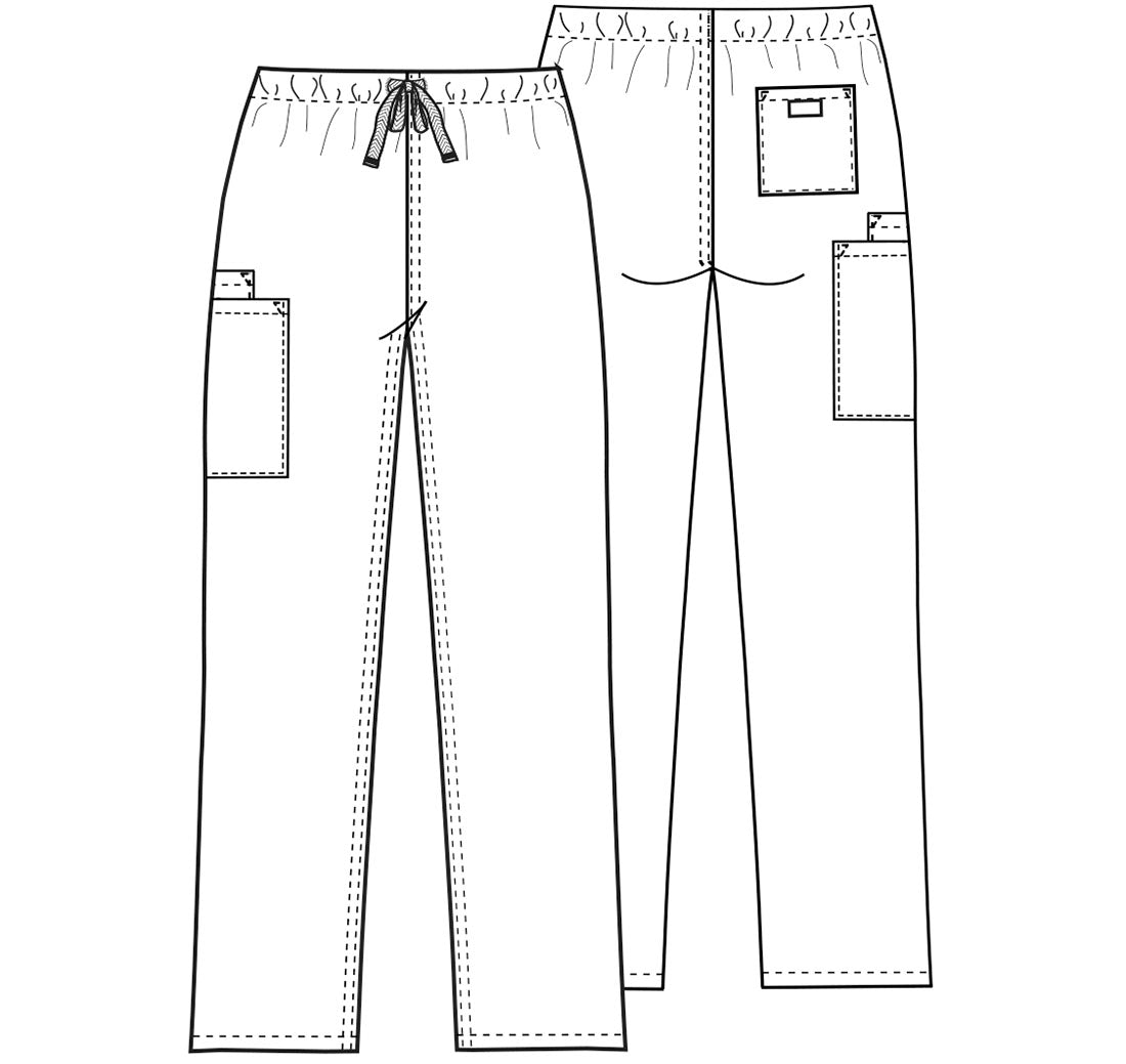 Workwear Originals 4100 Unisex Unisex Drawstring Cargo Scrub Pants Grey