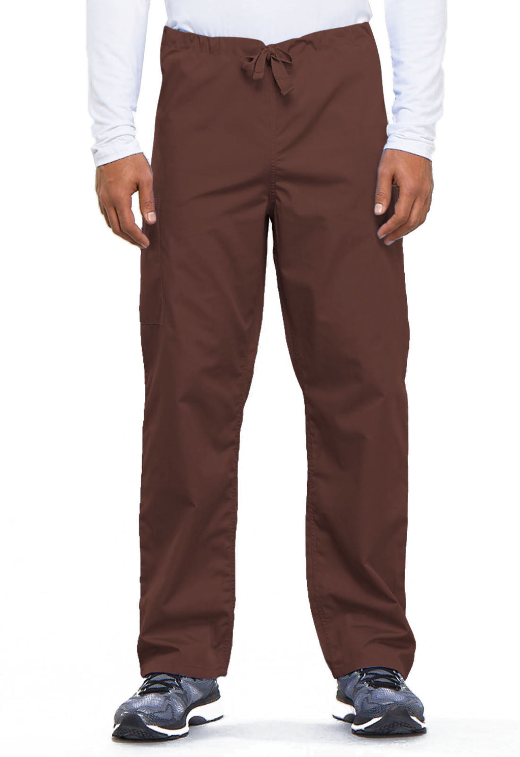 Workwear Originals 4100 Unisex Unisex Drawstring Cargo Scrub Pants Chocolate