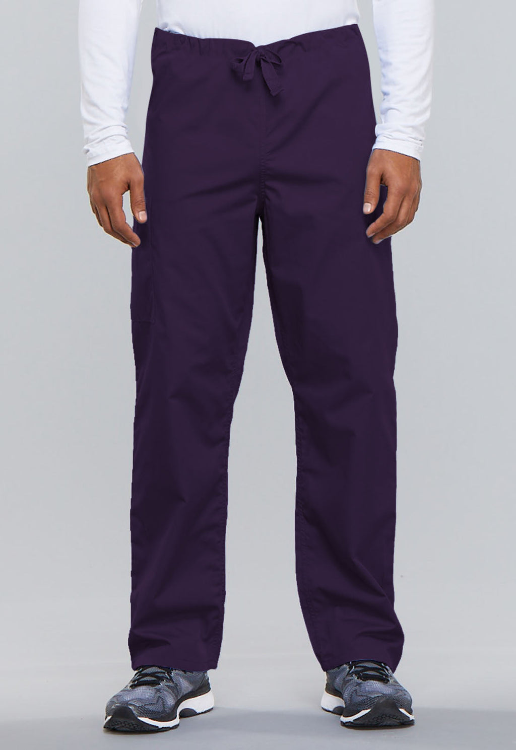 Workwear Originals 4100 Unisex Unisex Drawstring Cargo Scrub Pants Eggplant