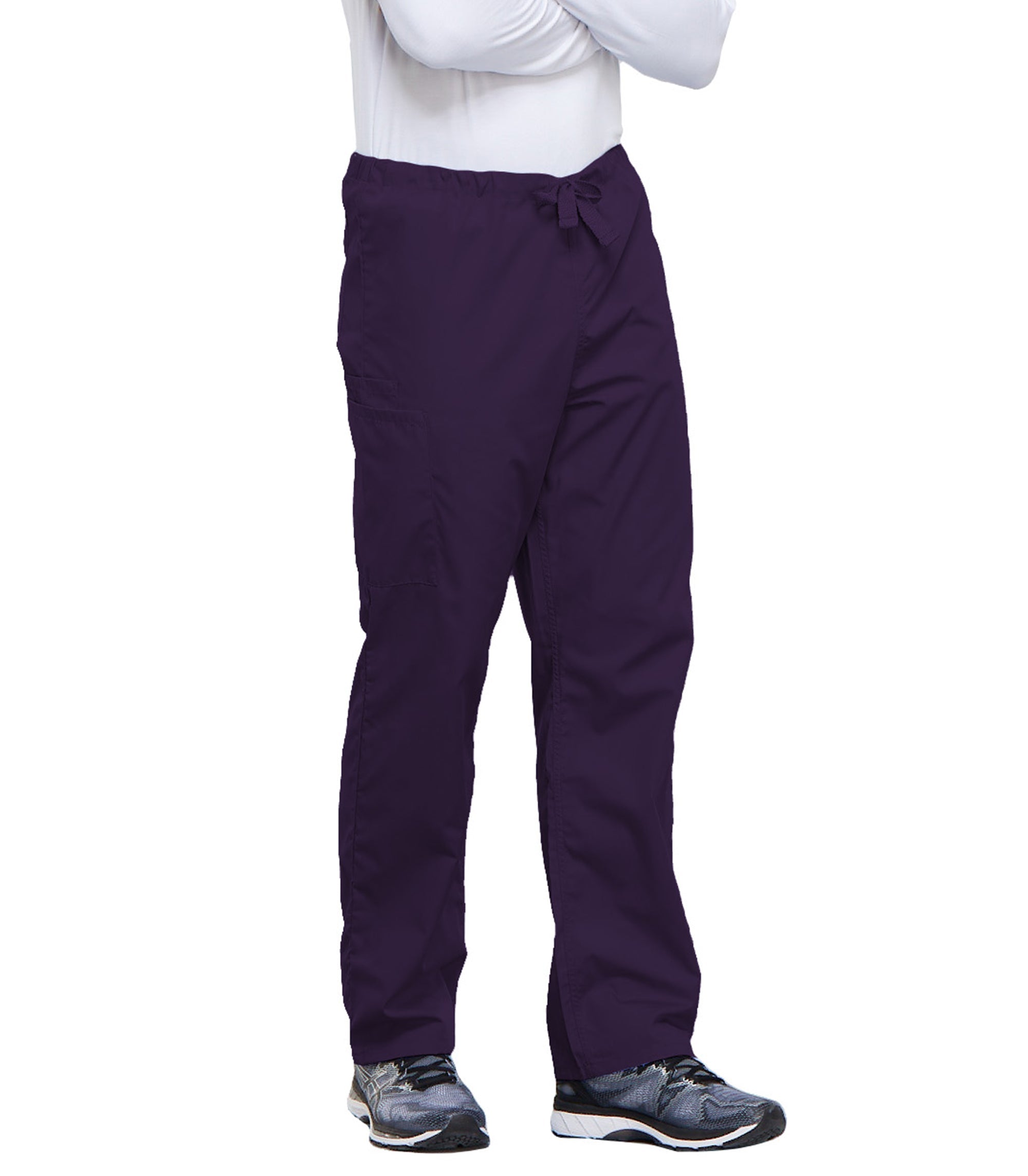 Workwear Originals 4100 Unisex Unisex Drawstring Cargo Scrub Pants Eggplant
