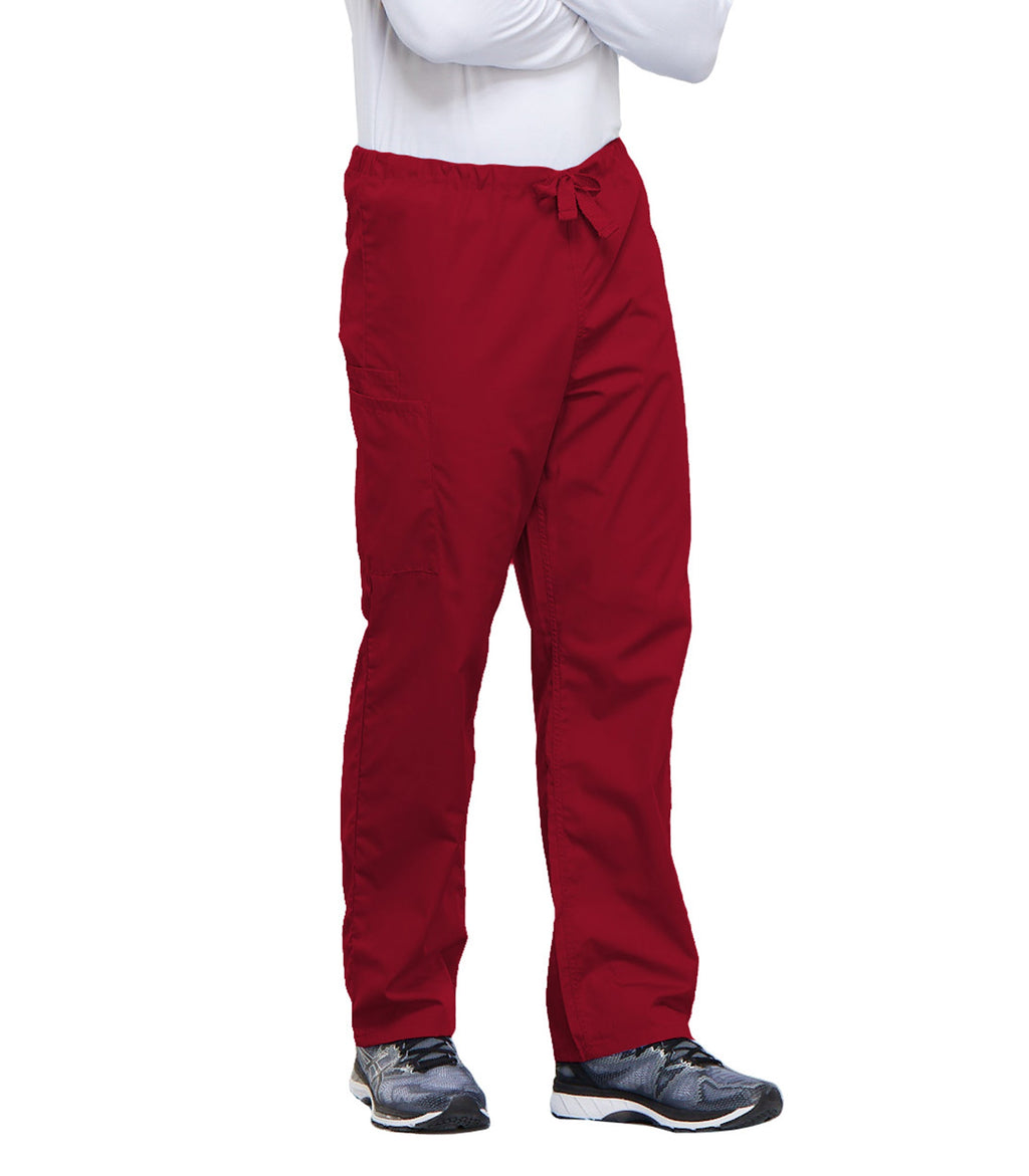 Workwear Originals 4100 Unisex Unisex Drawstring Cargo Scrub Pants Red