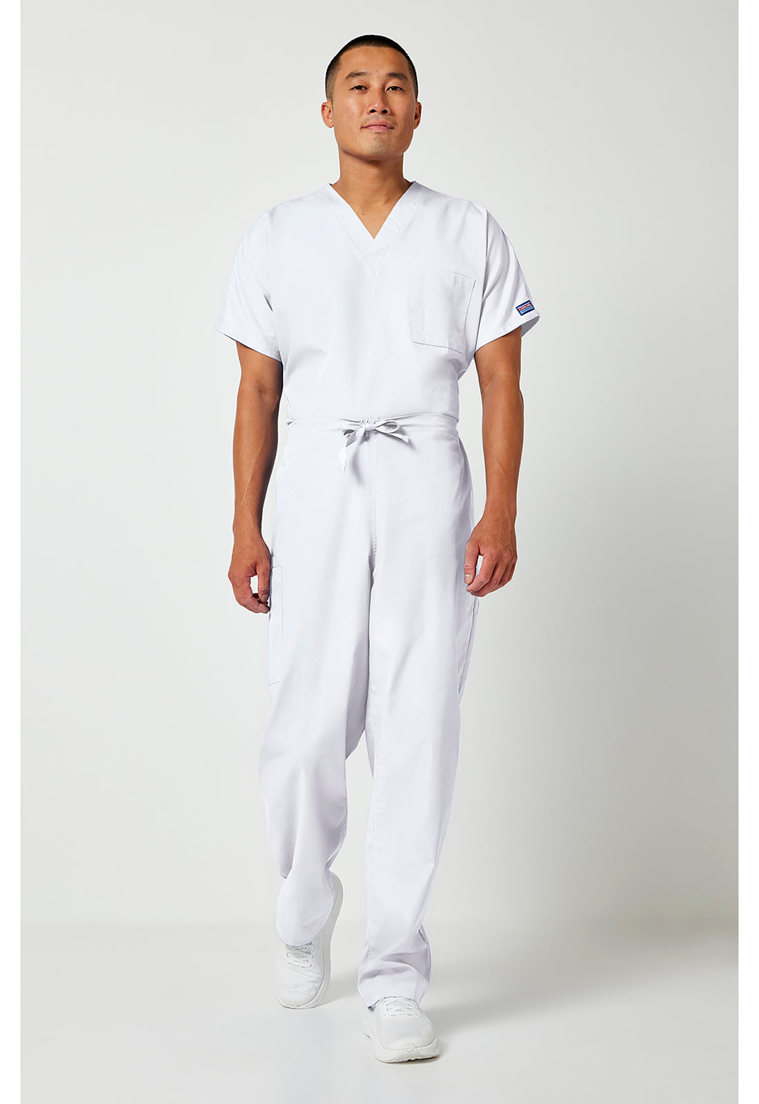 Workwear Originals 4100 Unisex Unisex Drawstring Cargo Scrub Pants White