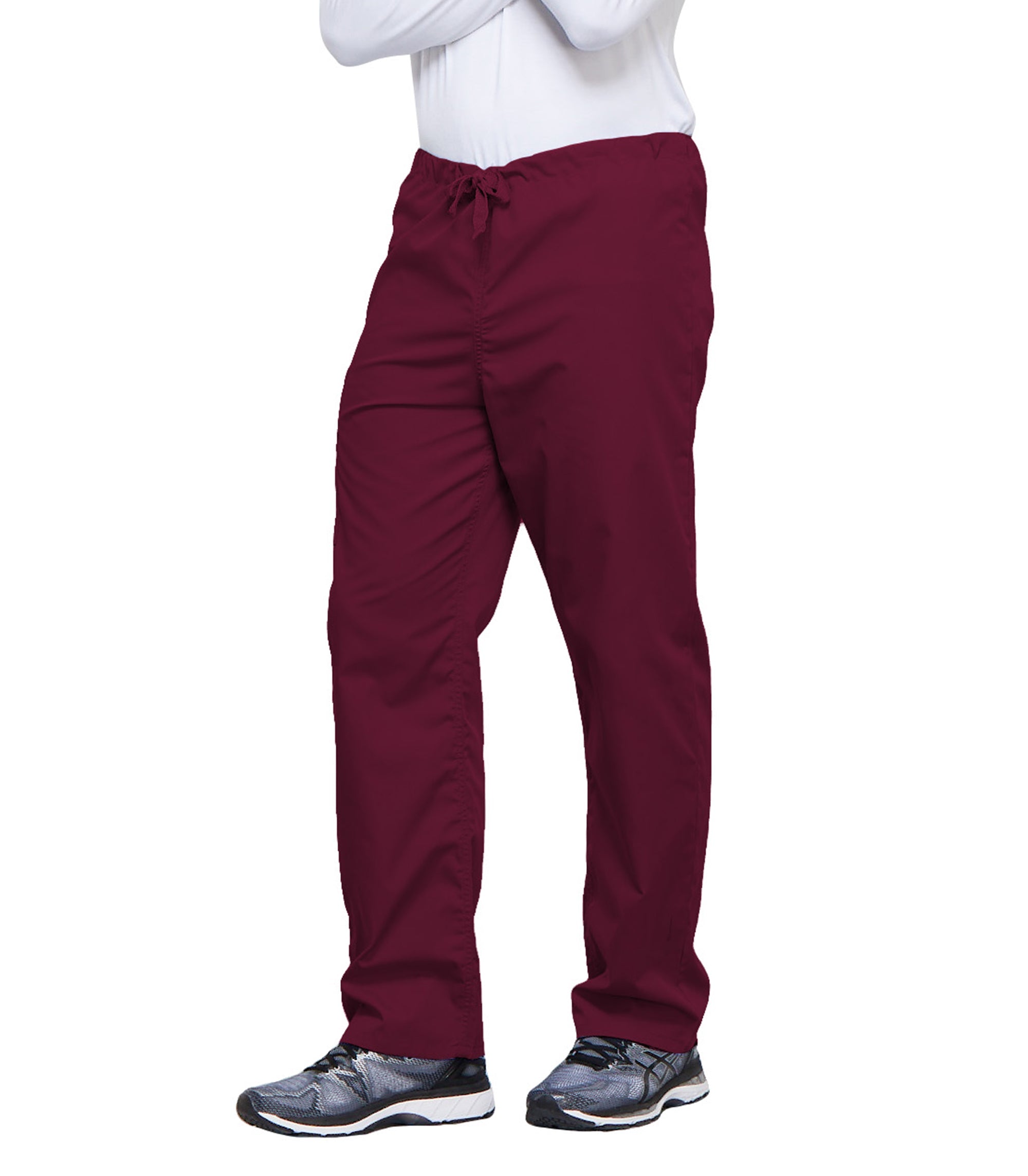 Workwear Originals 4100 Unisex Unisex Drawstring Cargo Scrub Pants Wine