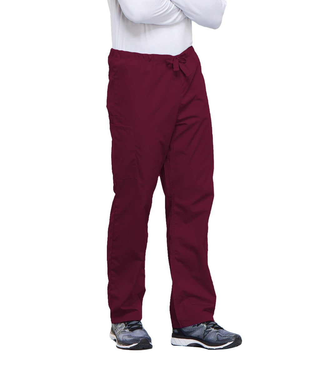Workwear Originals 4100 Unisex Unisex Drawstring Cargo Scrub Pants Wine