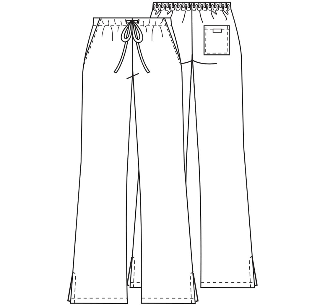 Workwear Originals 4101 Women's Natural Rise Flare Leg Drawstring Scrub Pants Grape