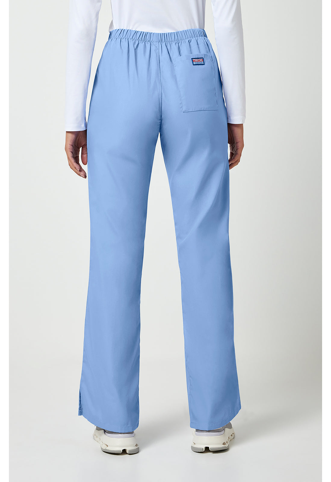Workwear Originals 4101 Women's Natural Rise Flare Leg Drawstring Scrub Pants Ciel