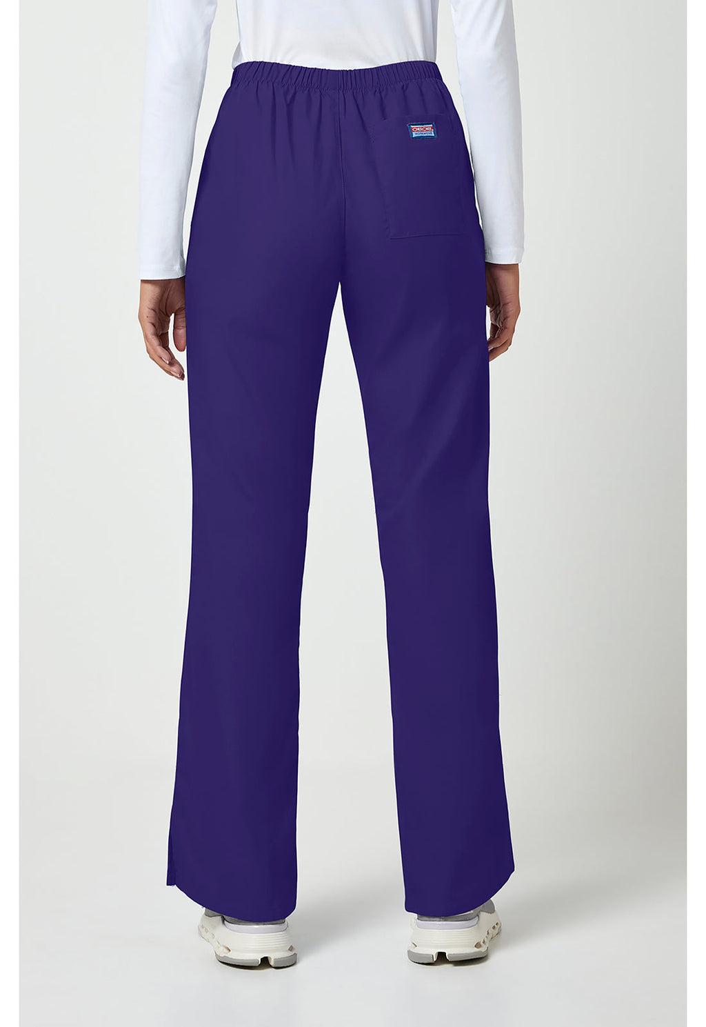 Workwear Originals 4101 Women's Natural Rise Flare Leg Drawstring Scrub Pants Grape