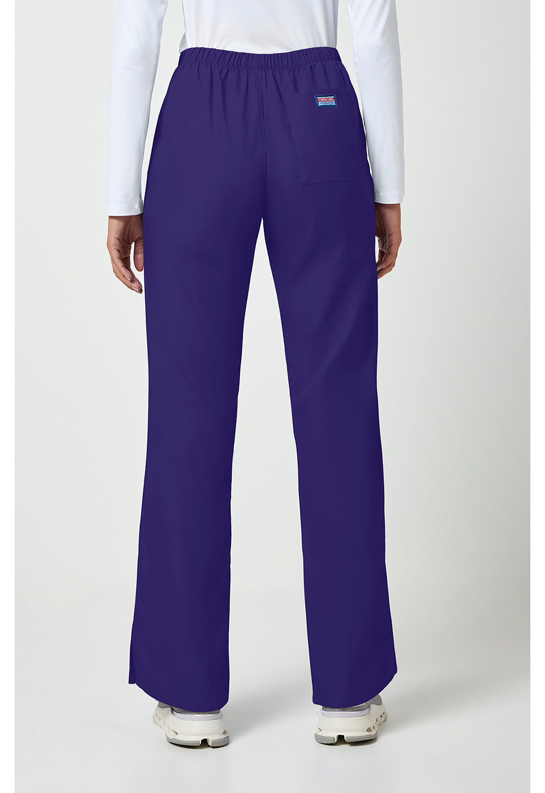 Workwear Originals 4101 Women's Natural Rise Flare Leg Drawstring Scrub Pants Grape