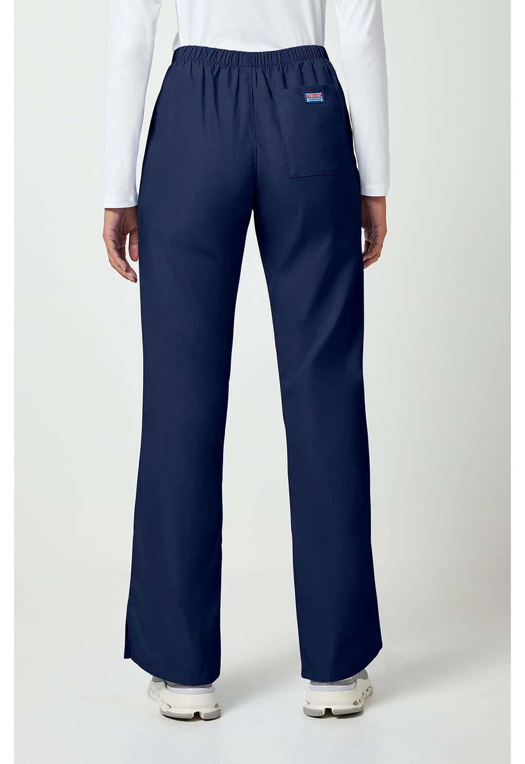 Workwear Originals 4101 Women's Natural Rise Flare Leg Drawstring Scrub Pants Navy