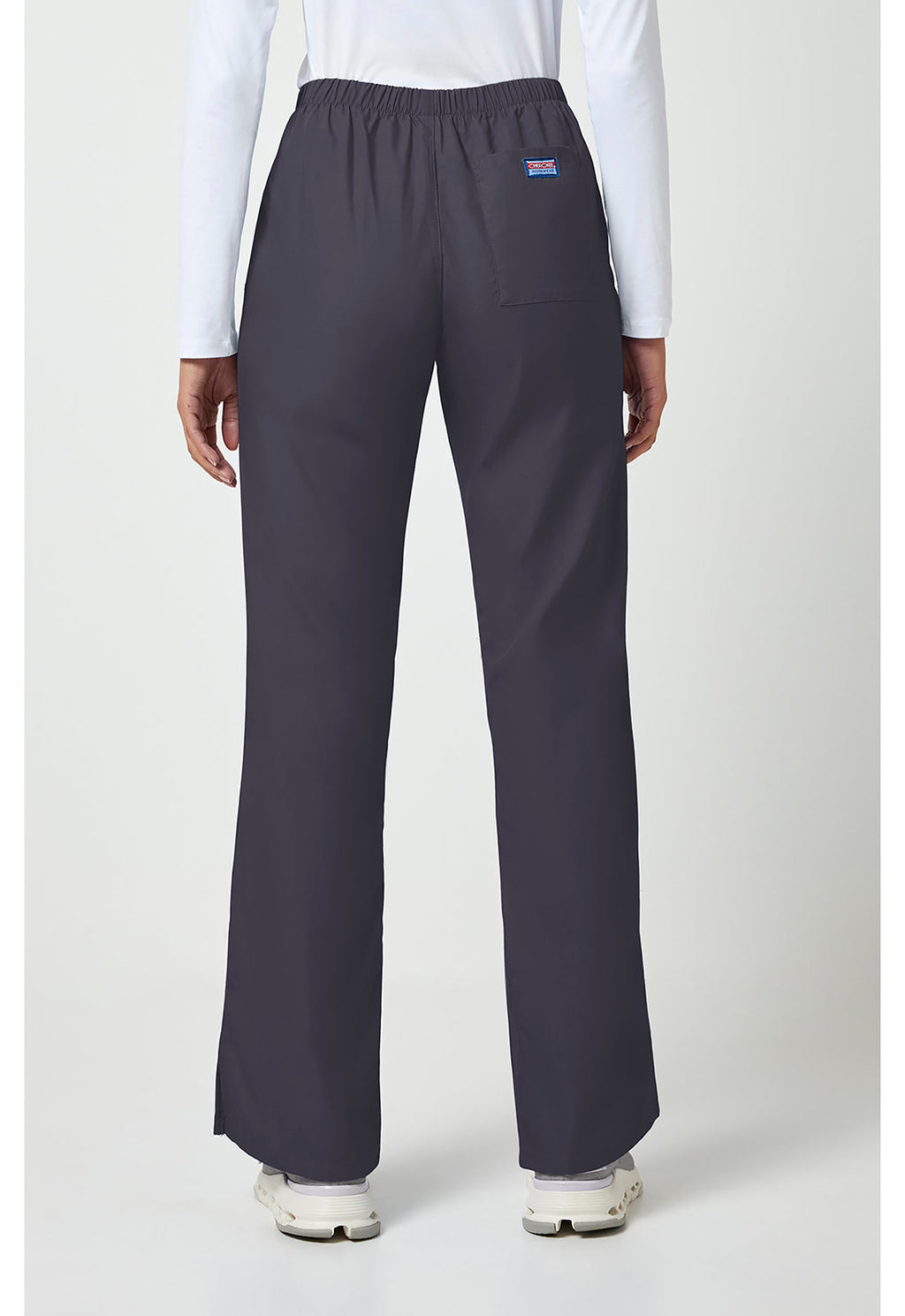 Workwear Originals 4101 Women's Natural Rise Flare Leg Drawstring Scrub Pants Pewter