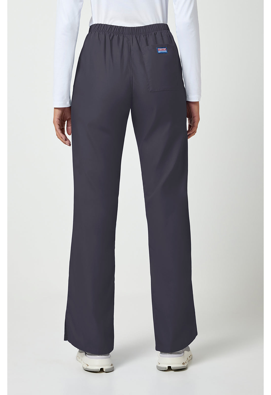 Workwear Originals 4101 Women's Natural Rise Flare Leg Drawstring Scrub Pants Pewter