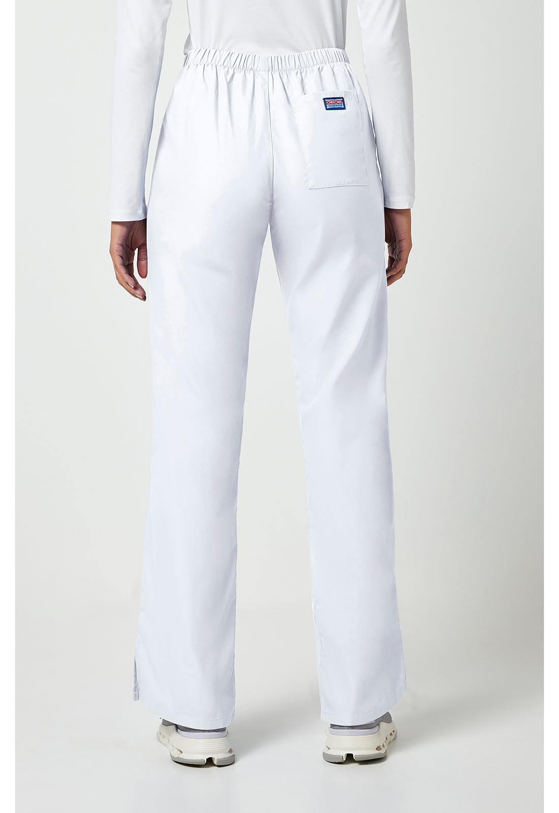 Workwear Originals 4101 Women's Natural Rise Flare Leg Drawstring Scrub Pants White