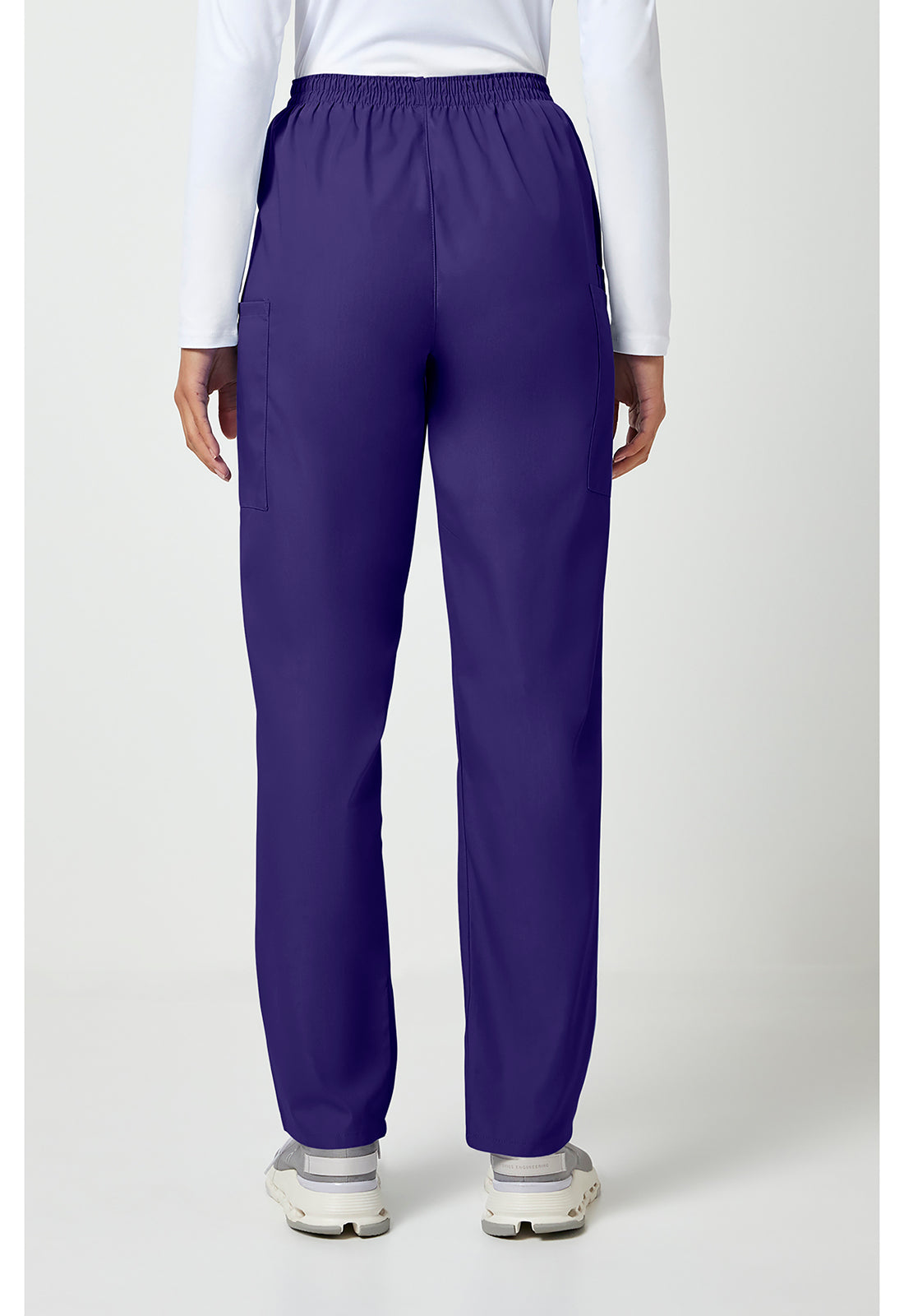 Workwear Originals 4200 Women's Natural Rise Tapered Pull-On Cargo Scrub Pants Grape