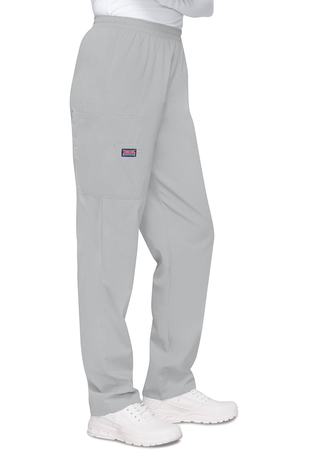 Workwear Originals 4200 Women's Natural Rise Tapered Pull-On Cargo Scrub Pants Grey