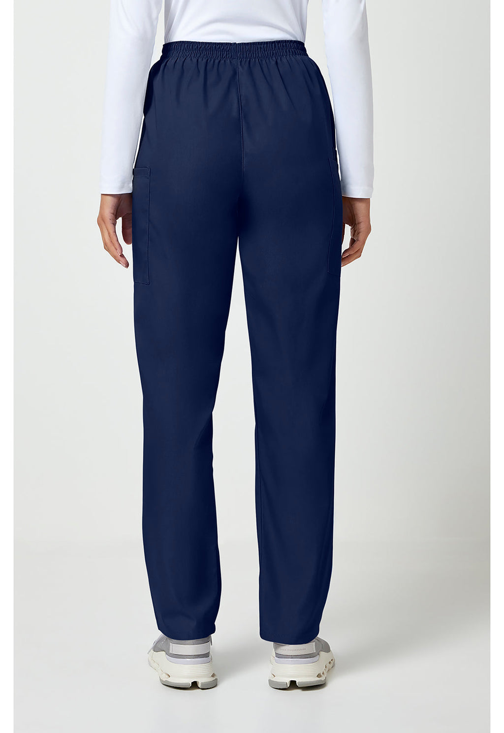 Workwear Originals 4200 Women's Natural Rise Tapered Pull-On Cargo Scrub Pants Navy