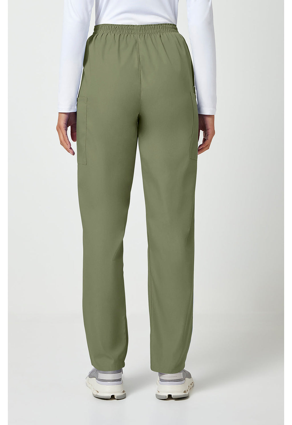 Workwear Originals 4200 Women's Natural Rise Tapered Pull-On Cargo Scrub Pants Olive
