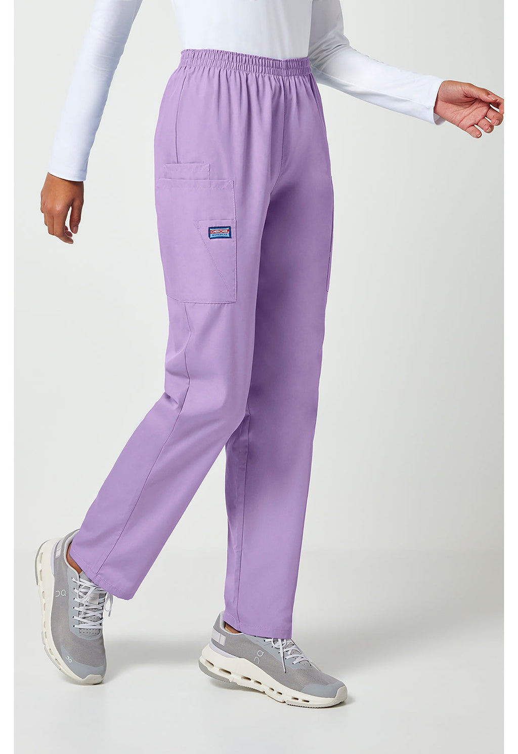 Workwear Originals 4200 Women's Natural Rise Tapered Pull-On Cargo Scrub Pants Orchid