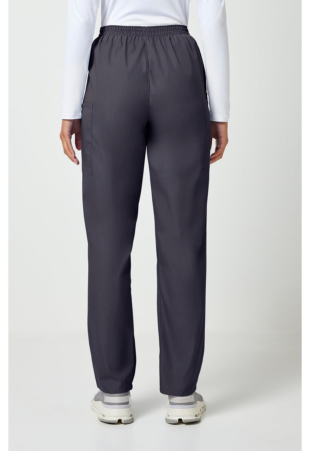 Workwear Originals 4200 Women's Natural Rise Tapered Pull-On Cargo Scrub Pants Pewter