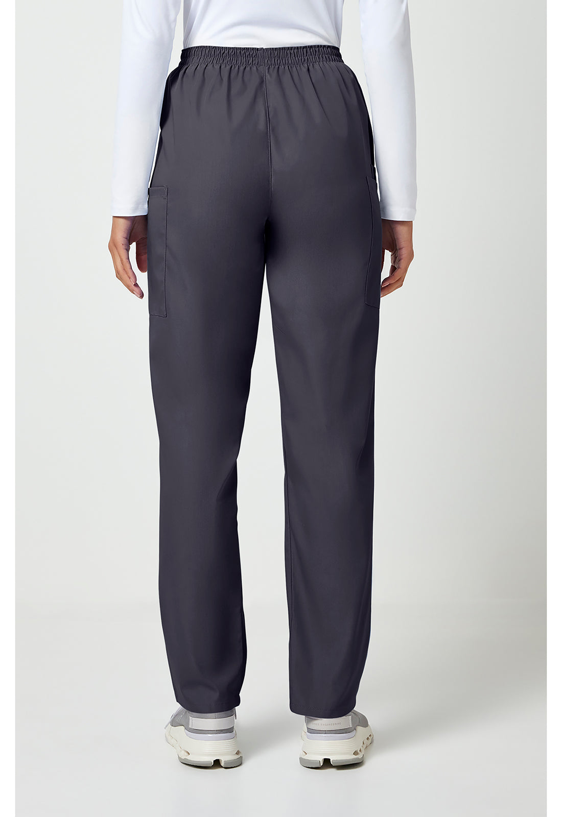 Workwear Originals 4200 Women's Natural Rise Tapered Pull-On Cargo Scrub Pants Pewter