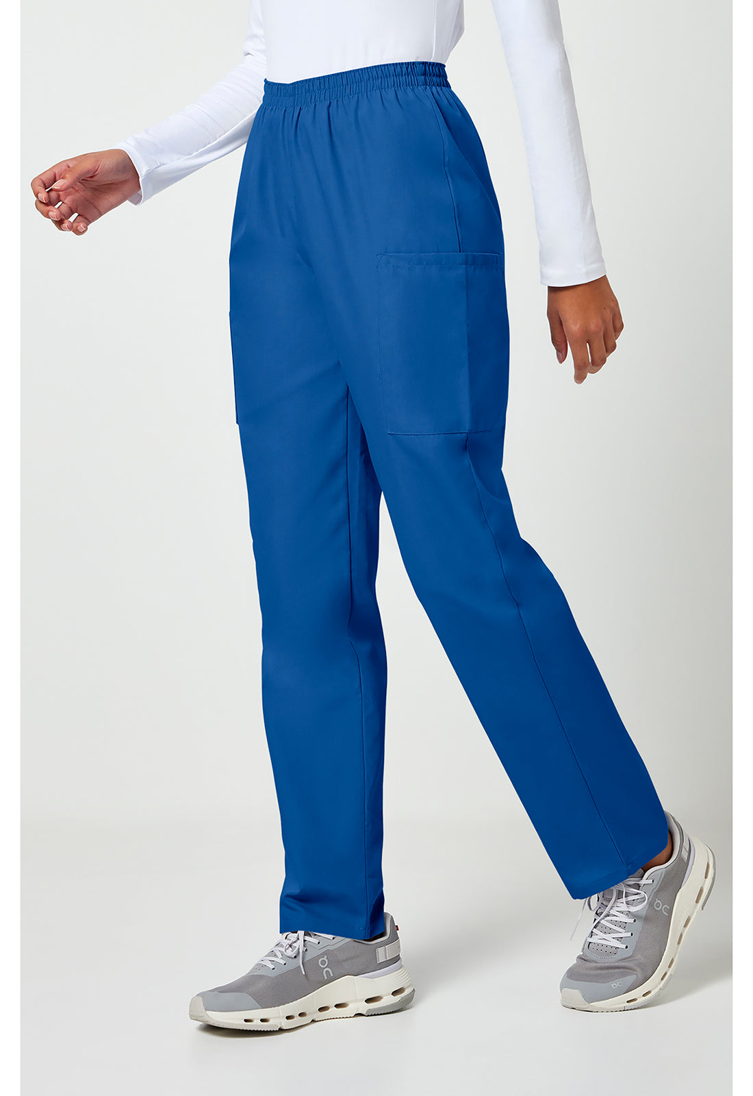 Workwear Originals 4200 Women's Natural Rise Tapered Pull-On Cargo Scrub Pants Royal
