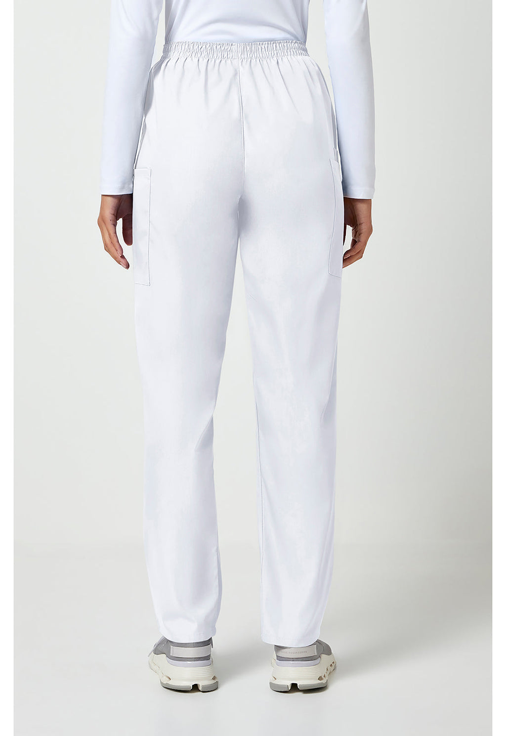 Workwear Originals 4200 Women's Natural Rise Tapered Pull-On Cargo Scrub Pants White