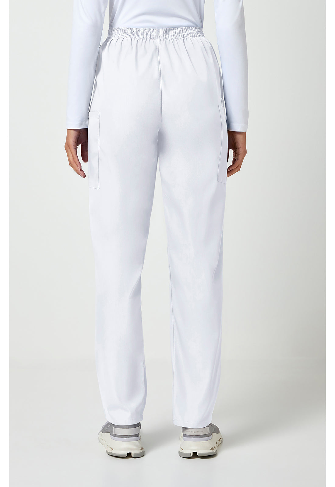 Workwear Originals 4200 Women's Natural Rise Tapered Pull-On Cargo Scrub Pants White