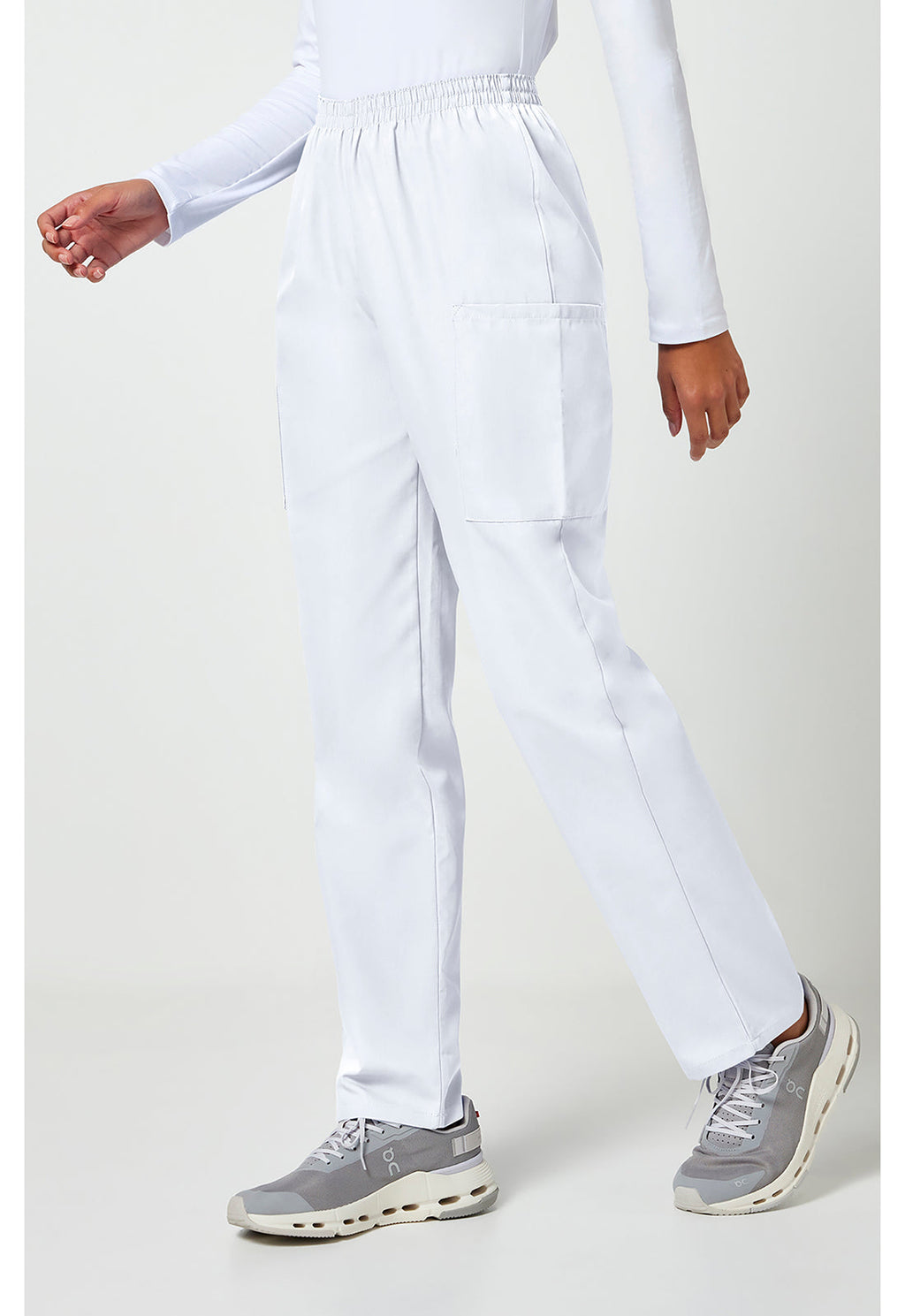 Workwear Originals 4200 Women's Natural Rise Tapered Pull-On Cargo Scrub Pants White