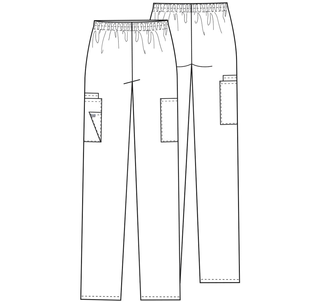 Workwear Originals 4200 Women's Natural Rise Tapered Pull-On Cargo Scrub Pants Grey