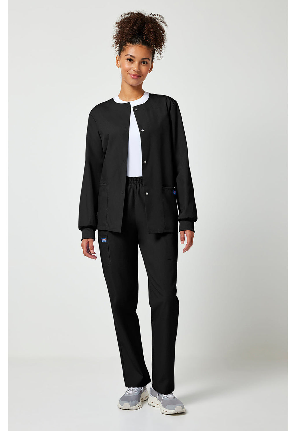 Workwear Originals 4350 Women's Snap Front Warm-Up Jacket Black