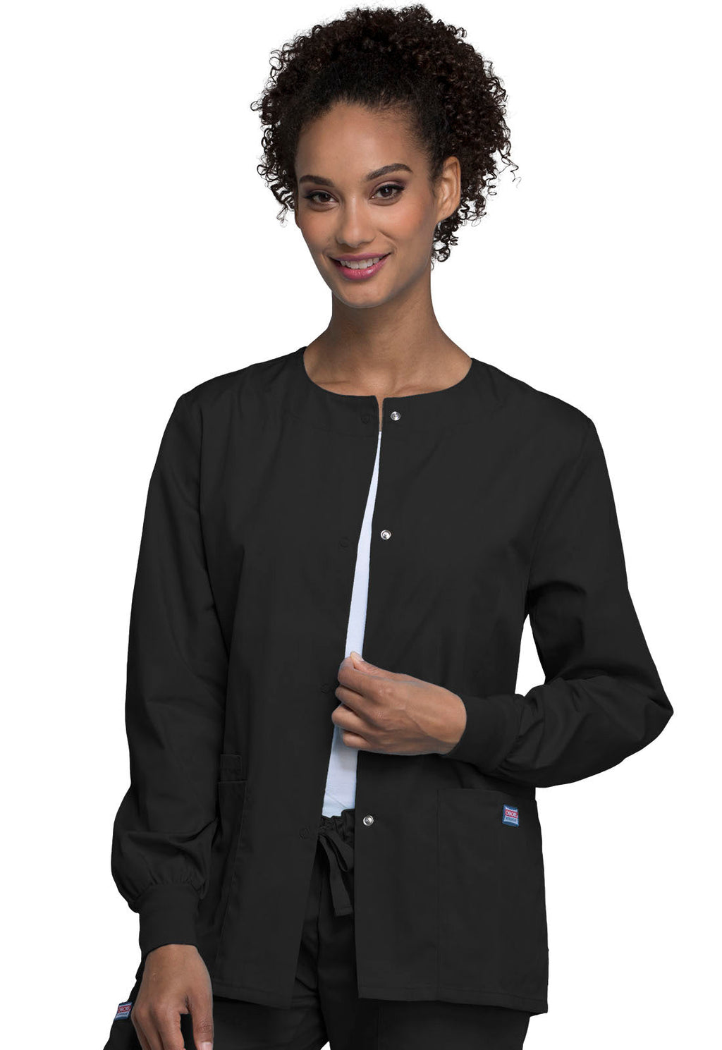 Workwear Originals 4350 Women's Snap Front Warm-Up Jacket Black
