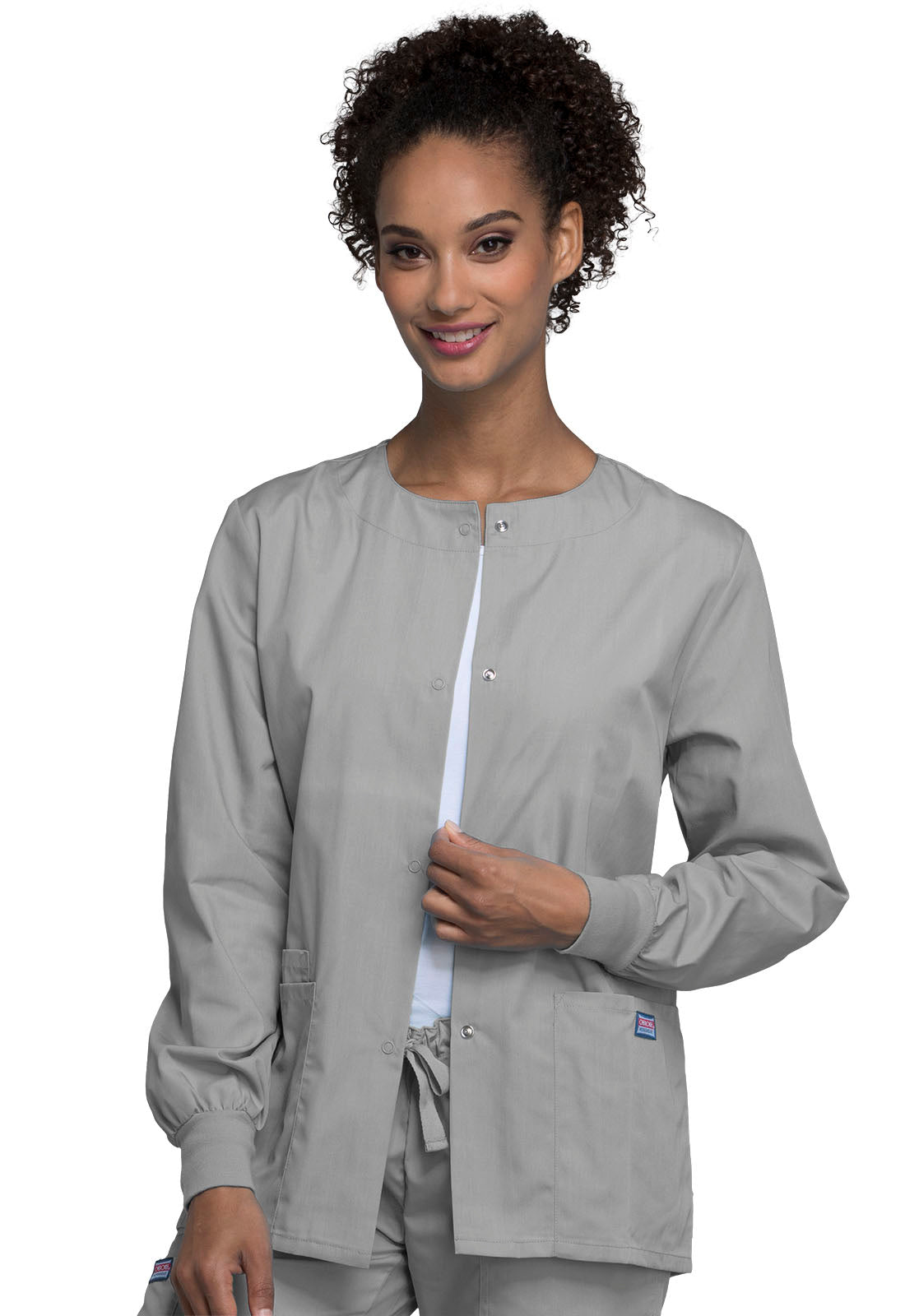 Workwear Originals 4350 Women's Snap Front Warm-Up Jacket Grey