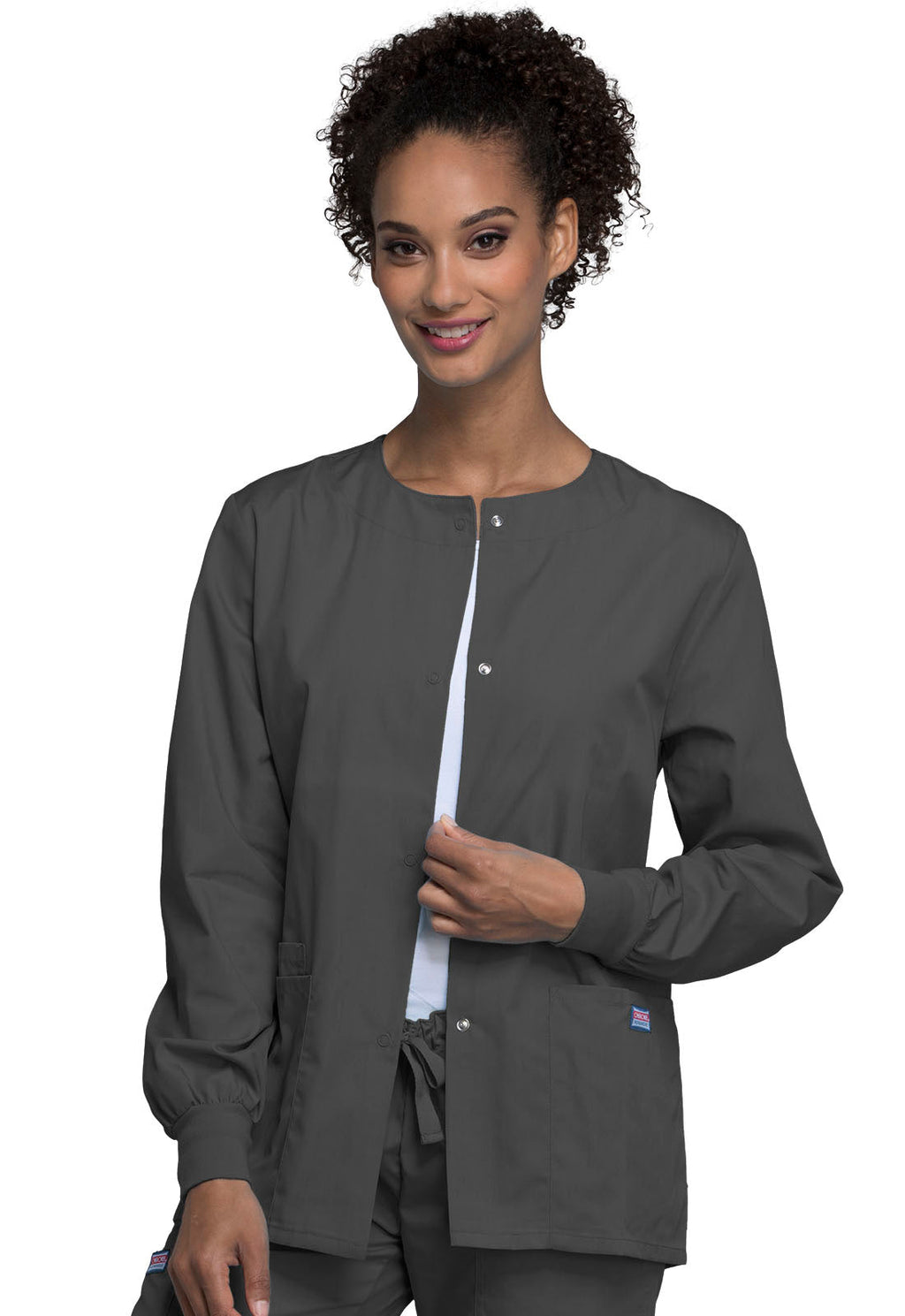 Workwear Originals 4350 Women's Snap Front Warm-Up Jacket Pewter