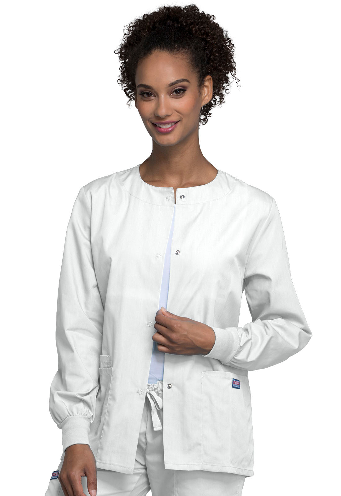 Workwear Originals 4350 Women's Snap Front Warm-Up Jacket White