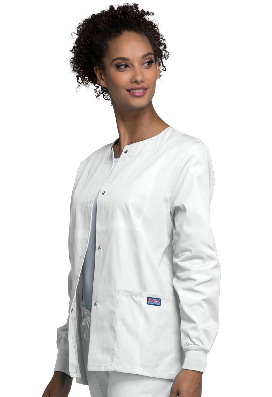 Workwear Originals 4350 Women's Snap Front Warm-Up Jacket White