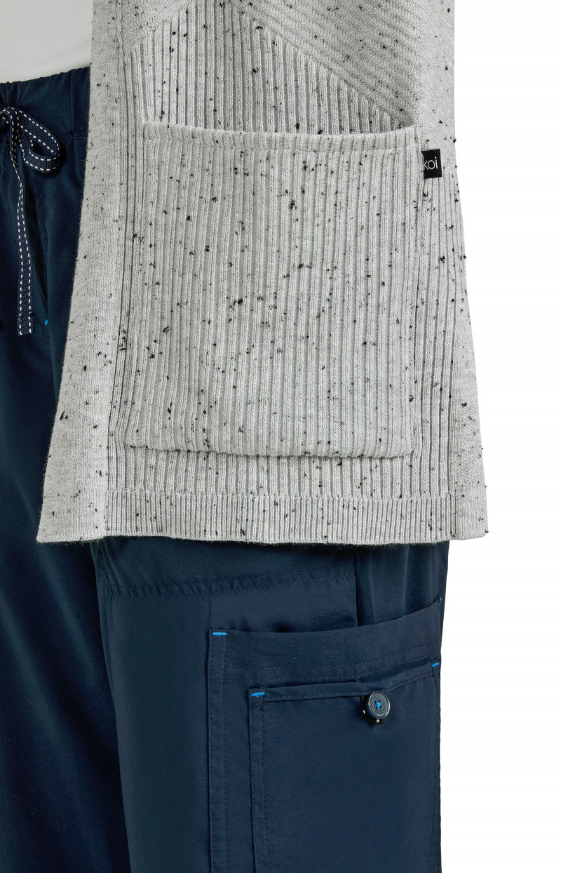 Essentials 463 Kori Sweater Platinum Grey Black Speckled Dots