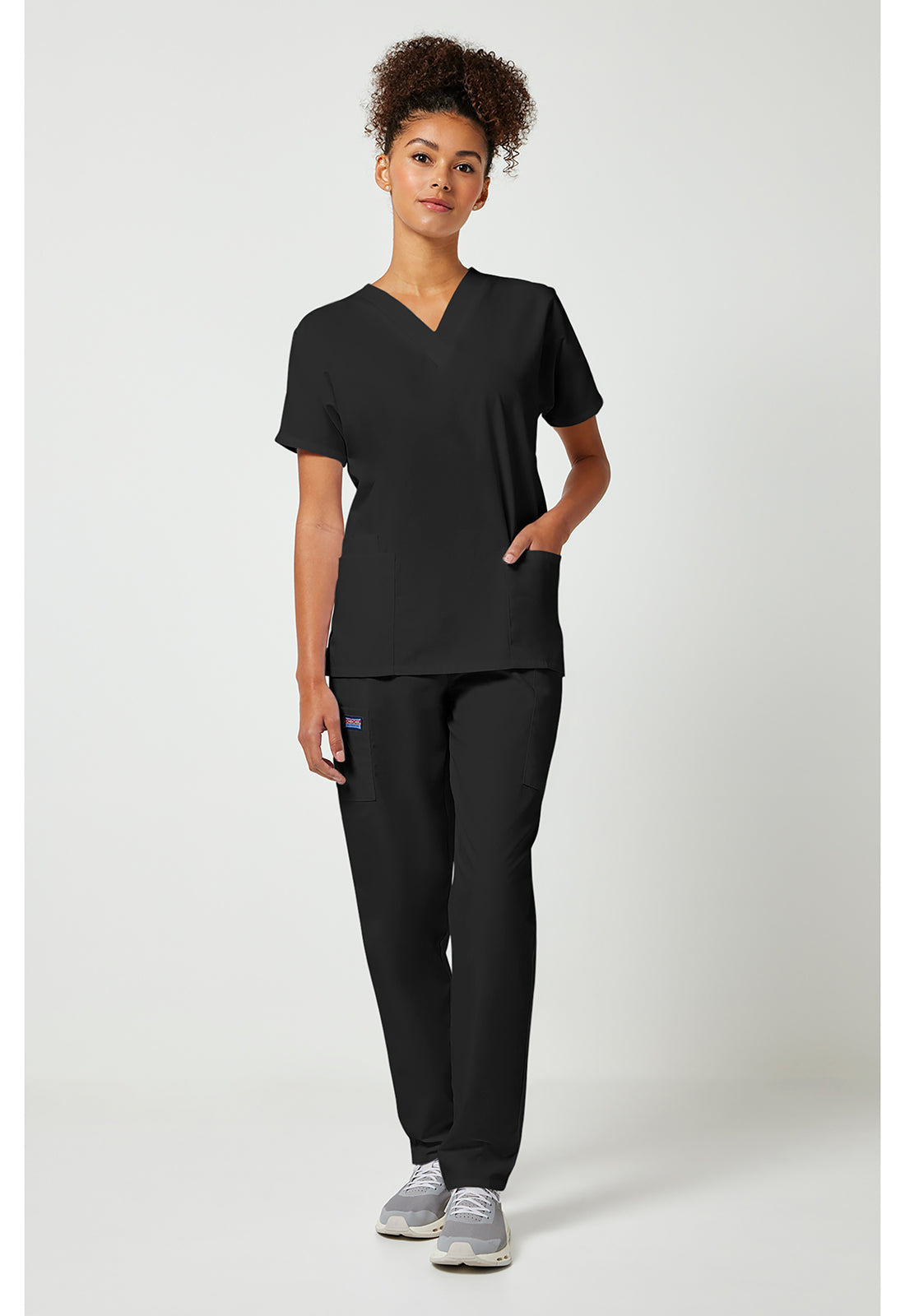 Workwear Originals 4700 Women's V-Neck Scrub Top Black