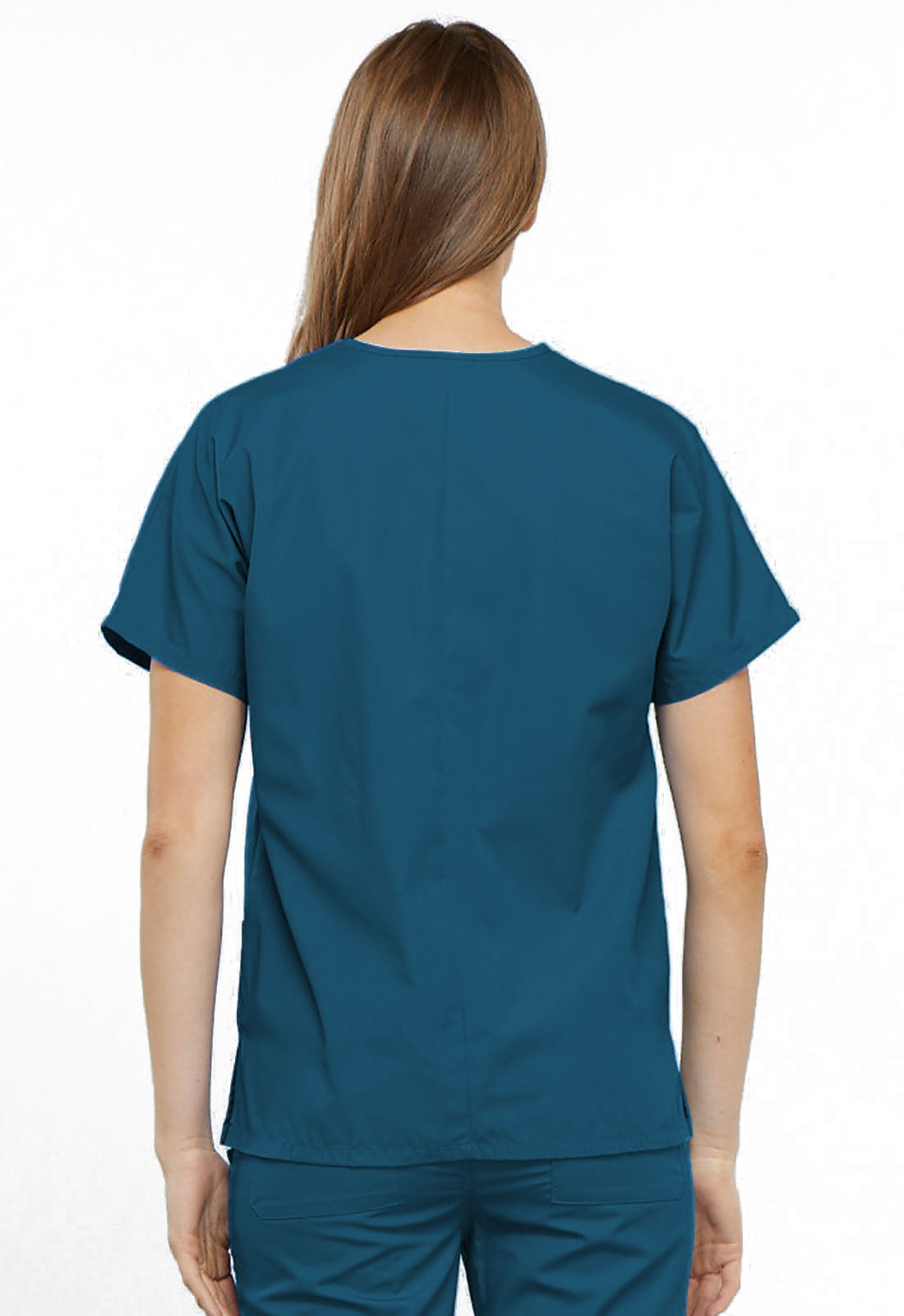 Workwear Originals 4700 Women's V-Neck Scrub Top Caribbean Blue