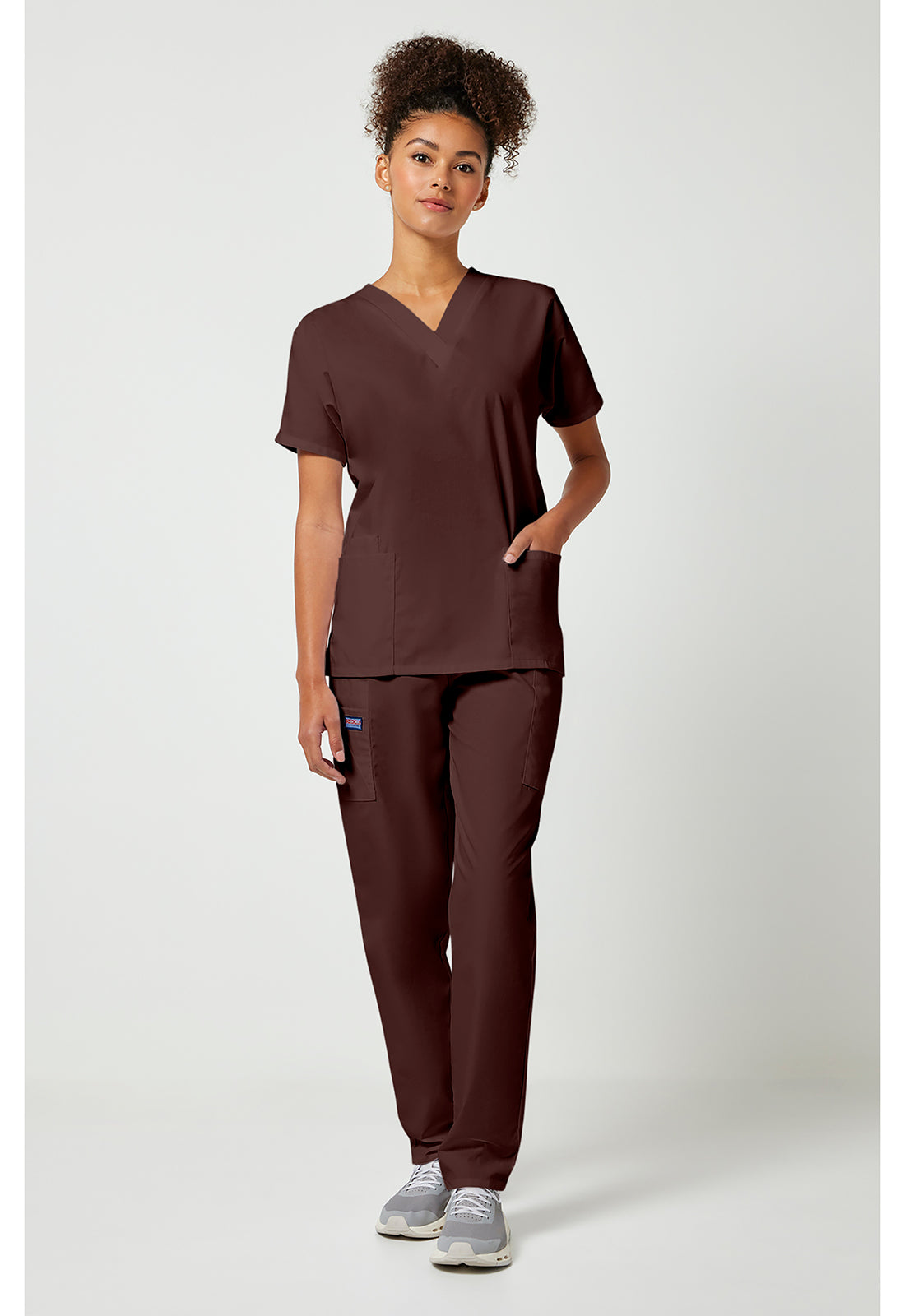 Workwear Originals 4700 Women's V-Neck Scrub Top Chocolate
