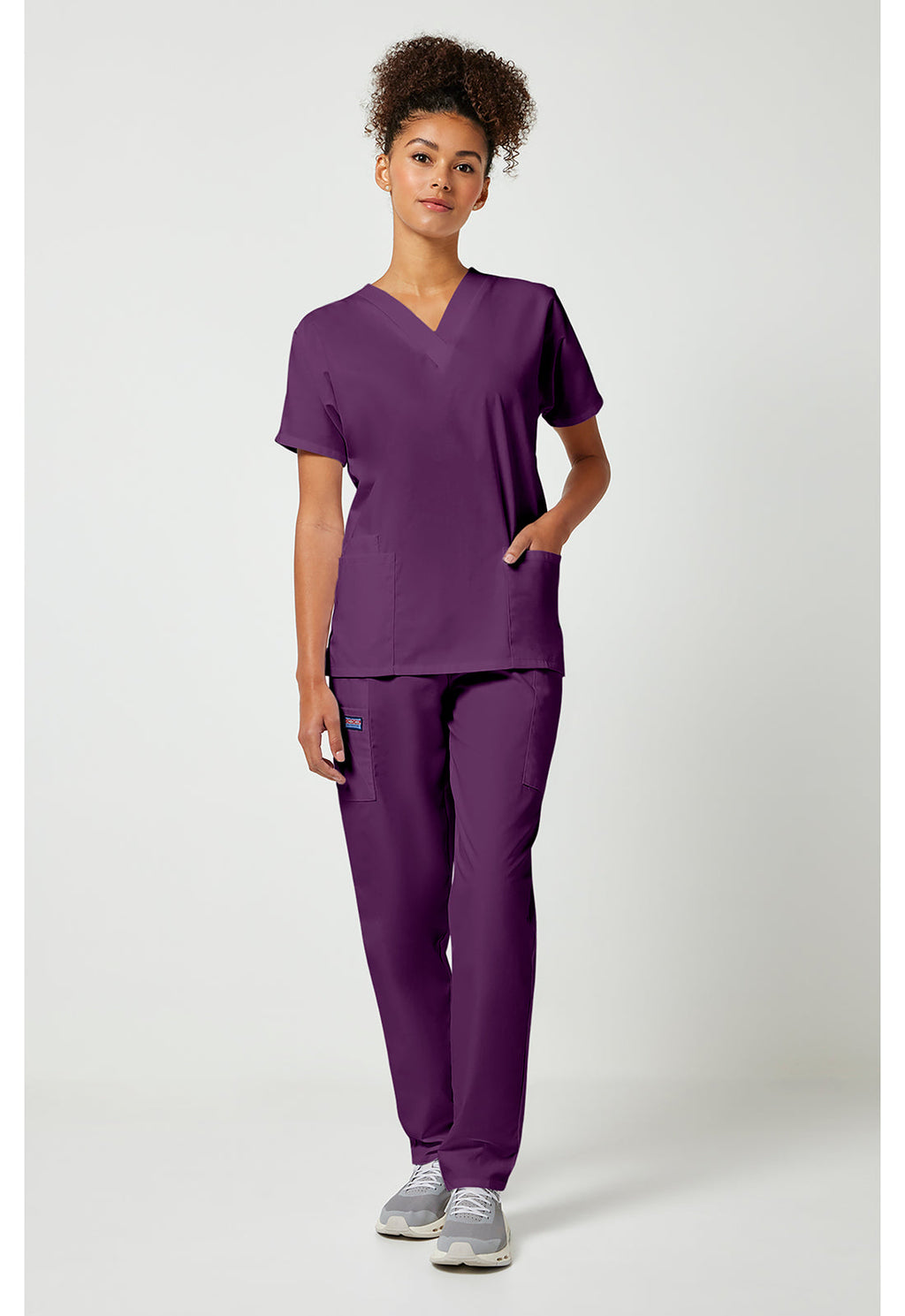 Workwear Originals 4700 Women's V-Neck Scrub Top Eggplant