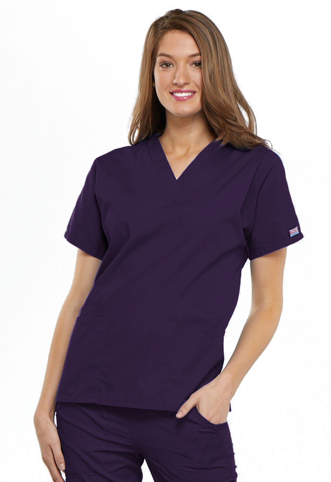 Workwear Originals 4700 Women's V-Neck Scrub Top Eggplant