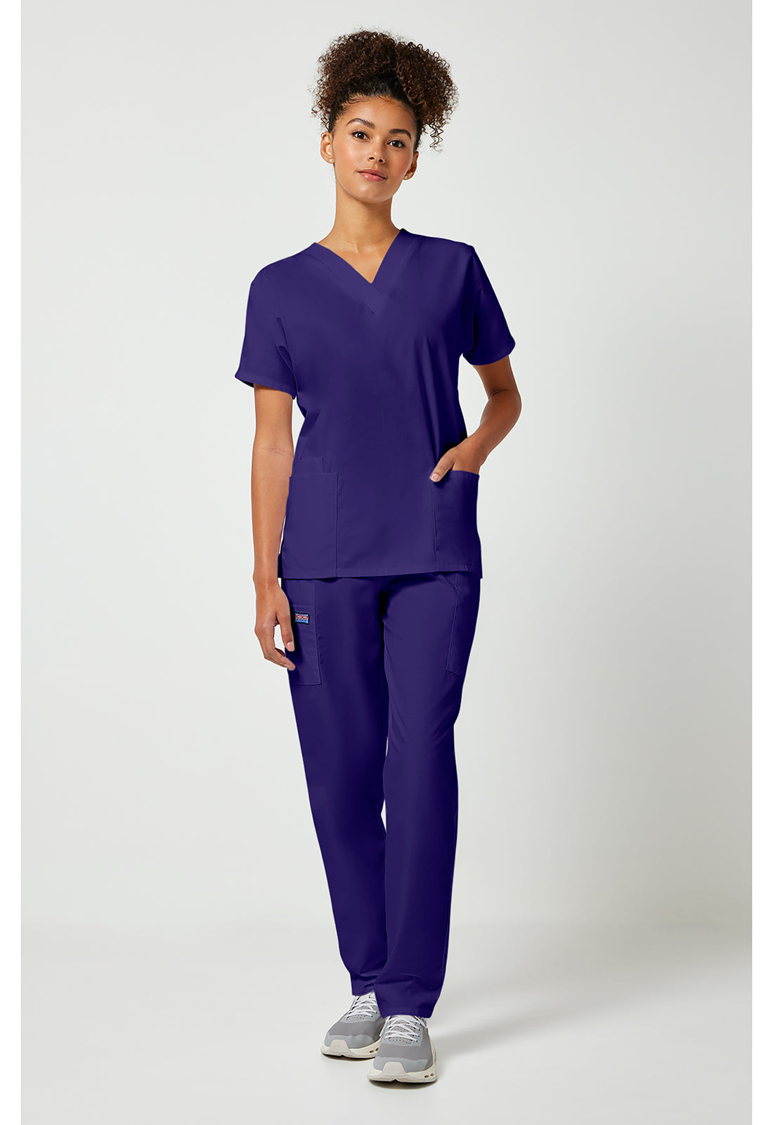 Workwear Originals 4700 Women's V-Neck Scrub Top Grape