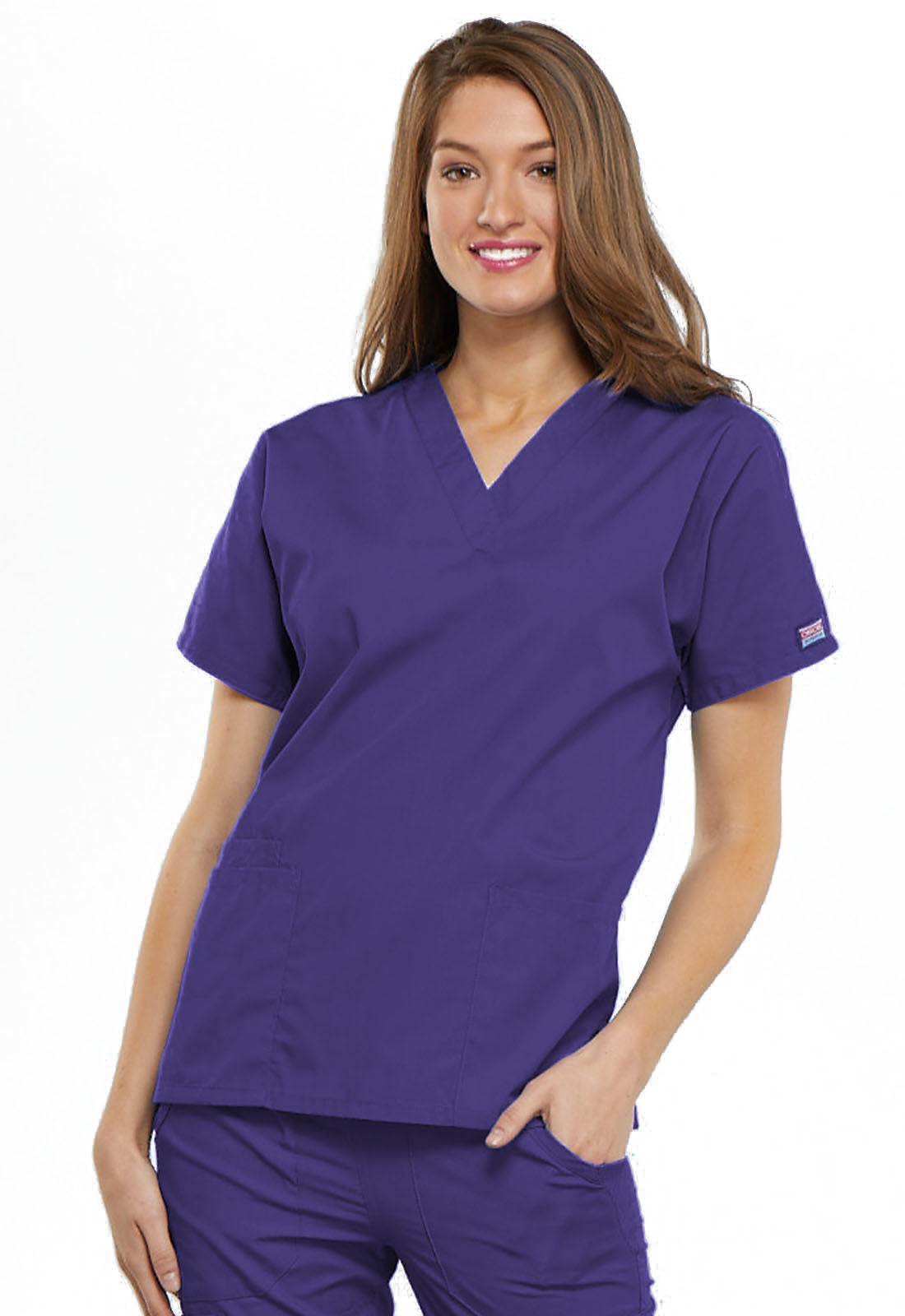 Workwear Originals 4700 Women's V-Neck Scrub Top Grape