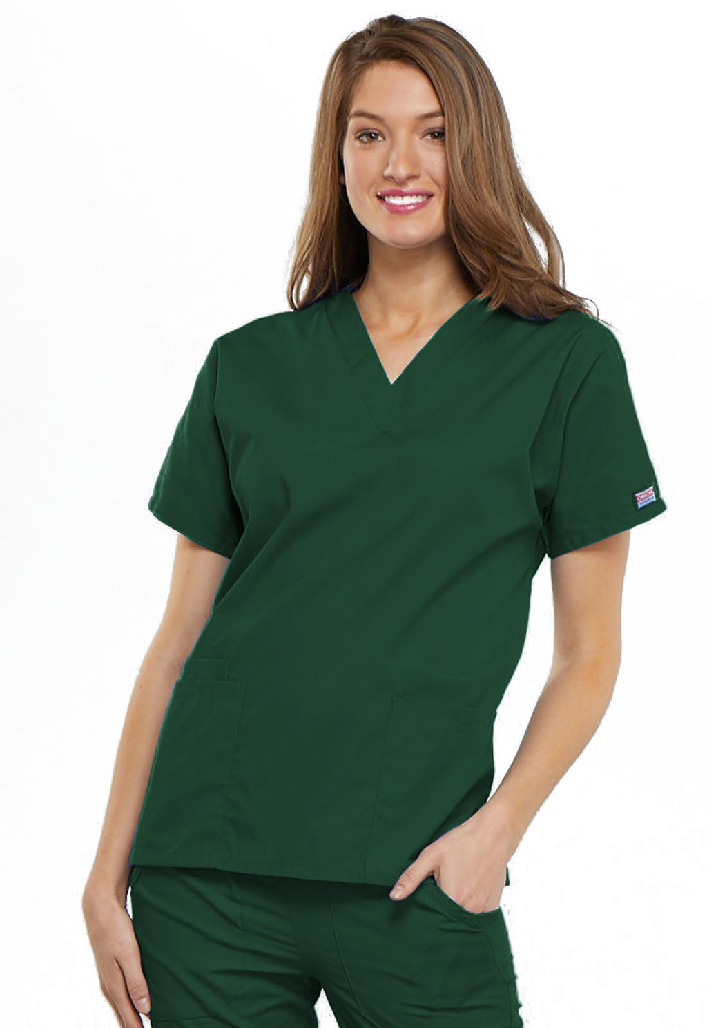 Workwear Originals 4700 Women's V-Neck Scrub Top Hunter Green