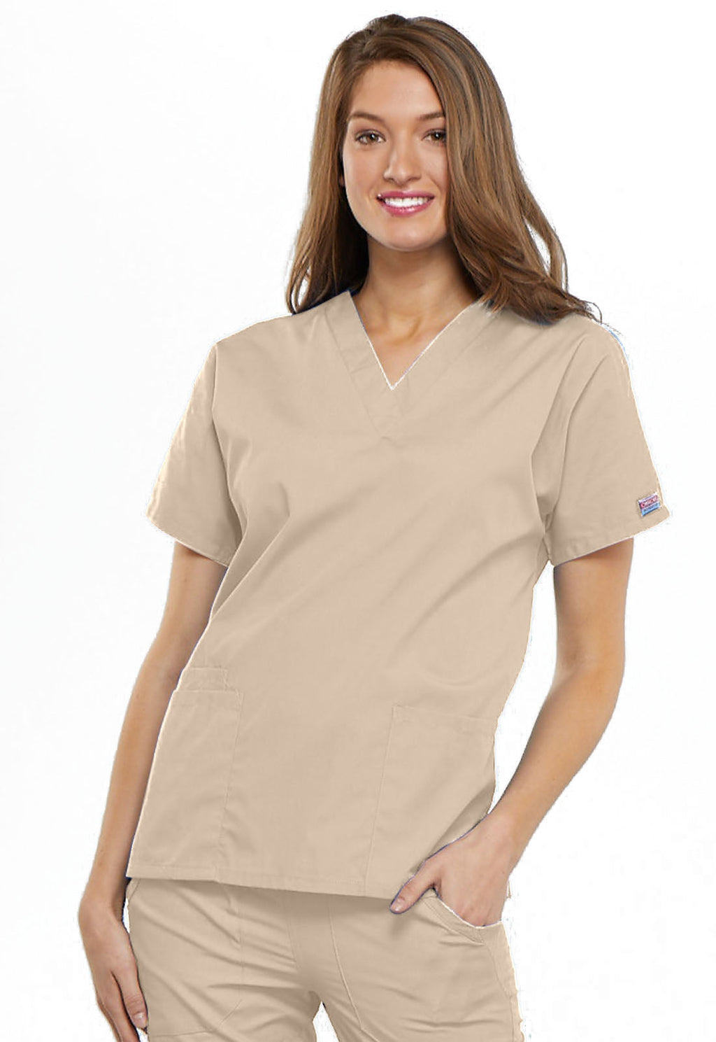 Workwear Originals 4700 Women's V-Neck Scrub Top Khaki