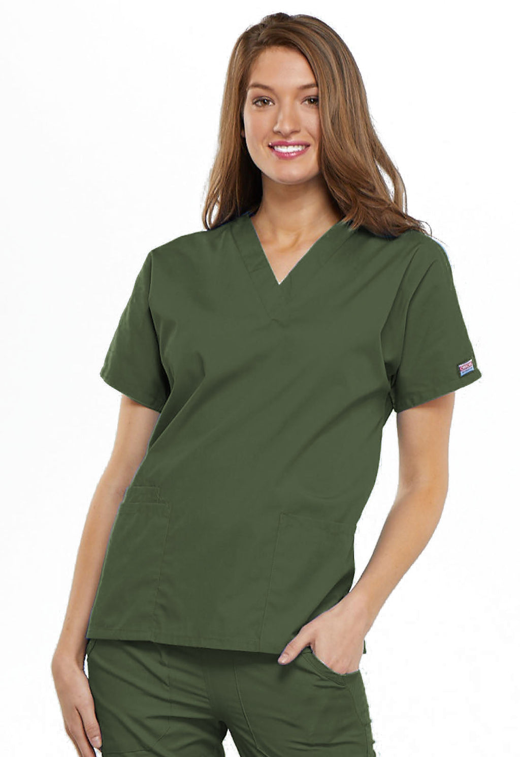 Workwear Originals 4700 Women's V-Neck Scrub Top Olive