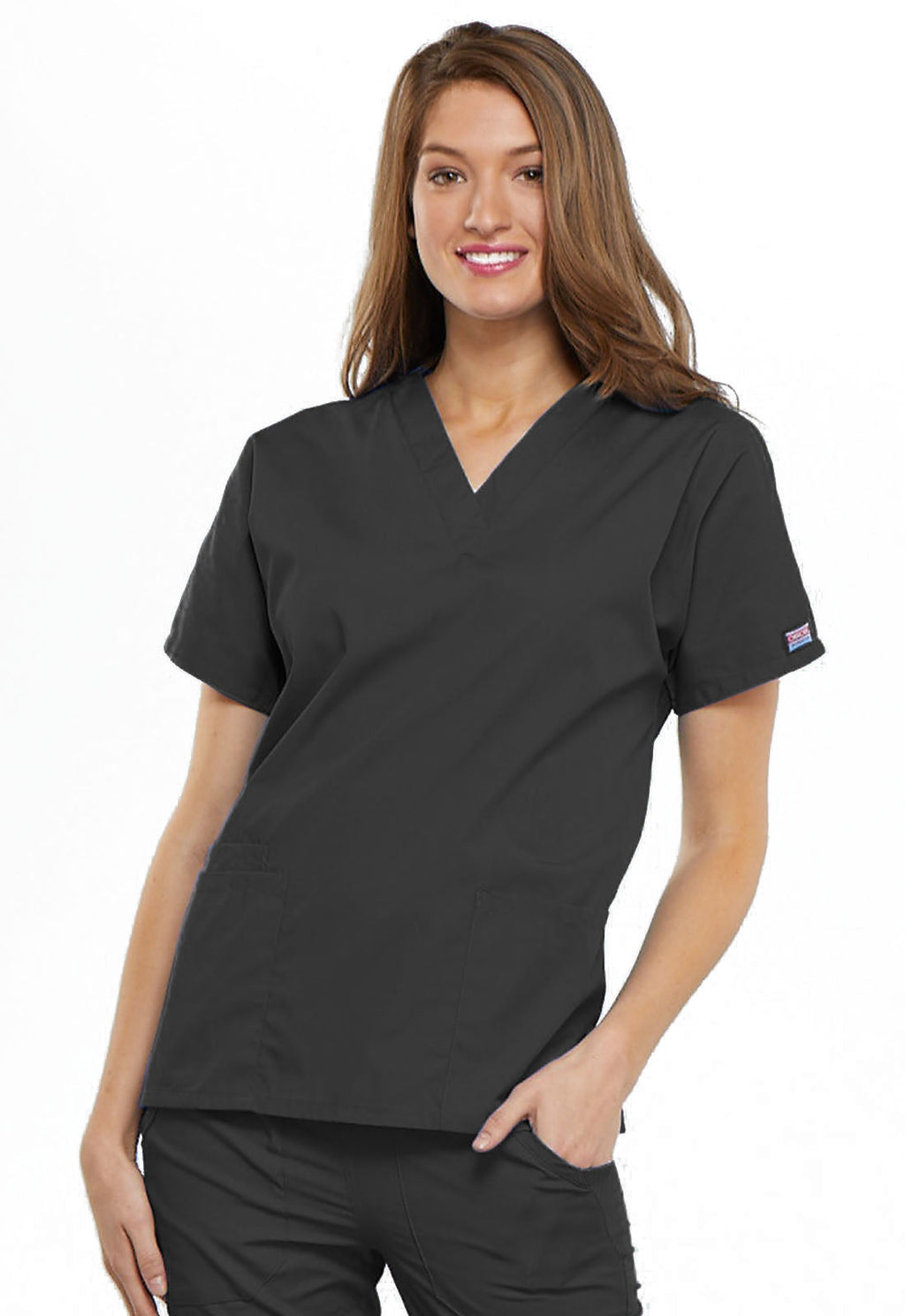 Workwear Originals 4700 Women's V-Neck Scrub Top Pewter