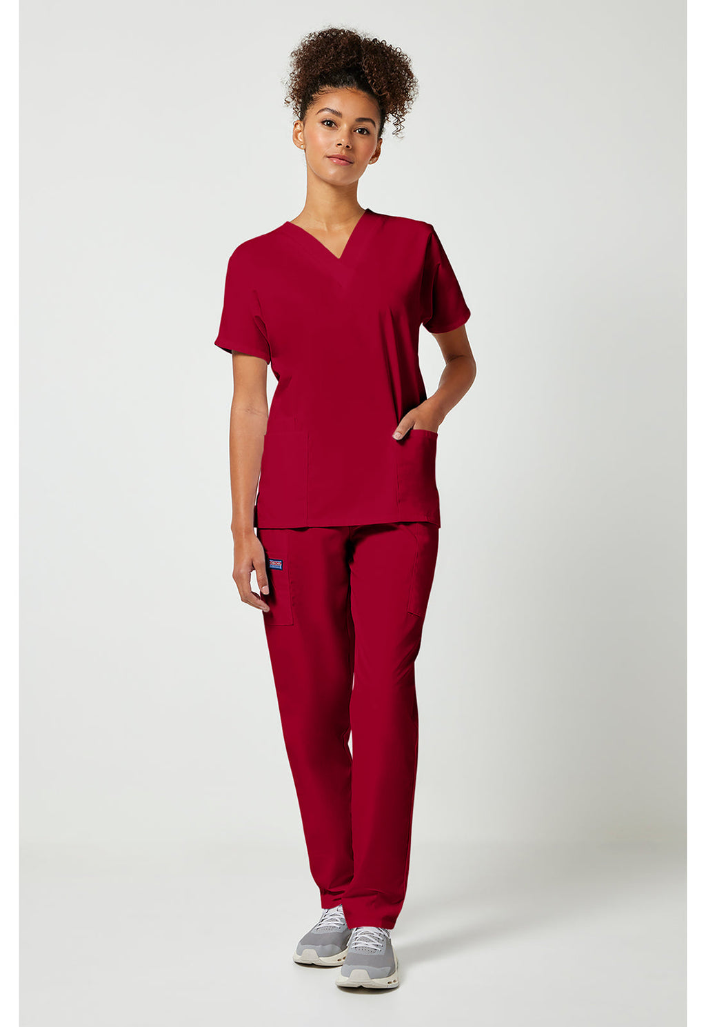 Workwear Originals 4700 Women's V-Neck Scrub Top Red