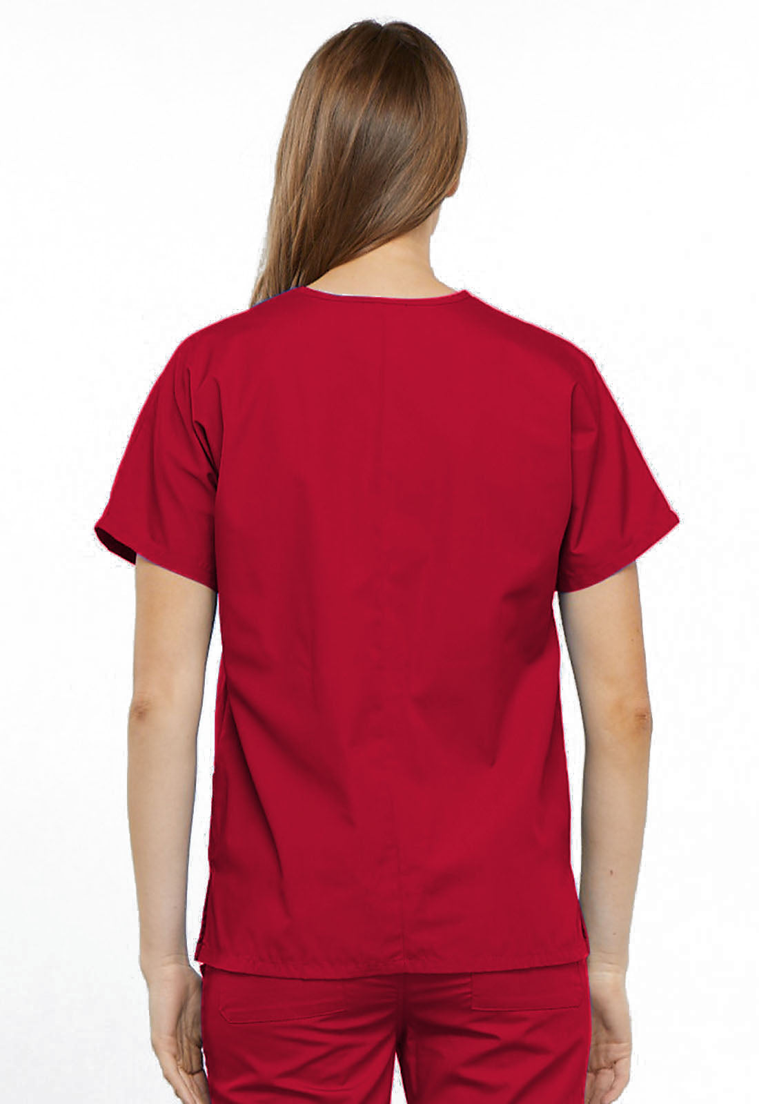 Workwear Originals 4700 Women's V-Neck Scrub Top Red